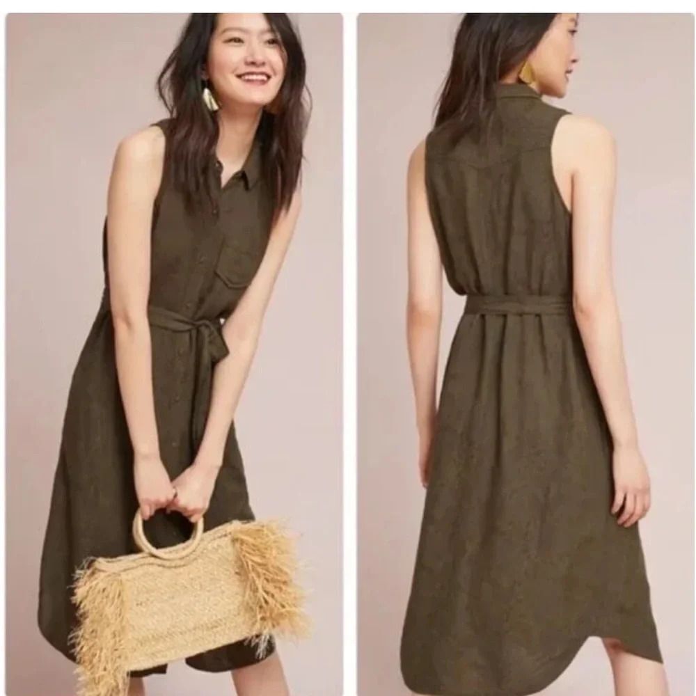 Anthropologie Short sleeve dress‎ Linen blend